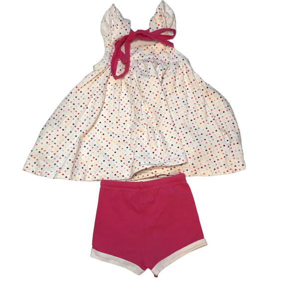 Omi Jo Well Dressed Wolf Confetti Aunt Heart Tunic & Shorties 18M - Picture 2 of 5